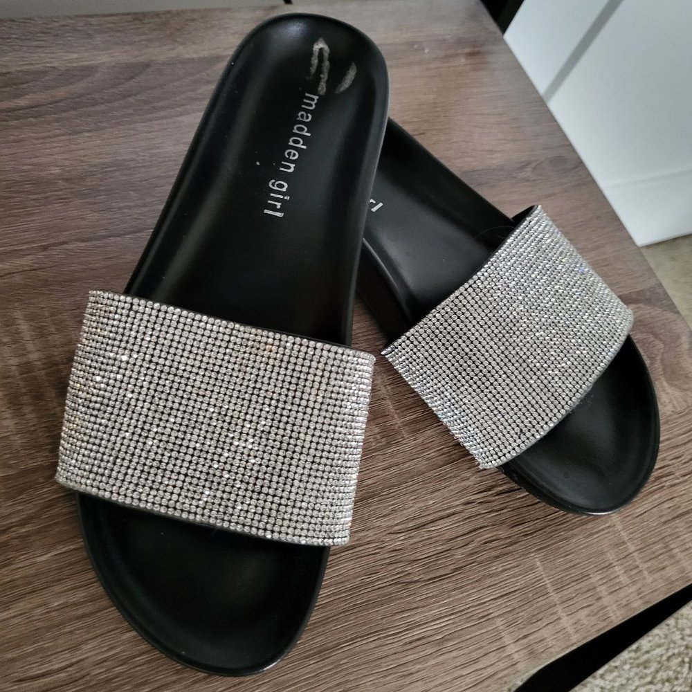 Steve Madden rhinestone slides
